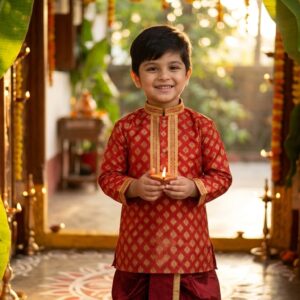 দুর্গাপূজায় বাচ্চাদের ধুতি-পাঞ্জাবি (PD-2)